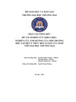 Đề tài nghiên cứu khoa học nghiên cứu ảnh hưởng của môi trường học tập đến ý thức rèn luyện của sinh viên đại học thương mại