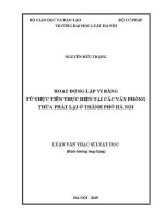 Luận văn thạc sĩ Luật học: Hoạt động lập vi bằng từ thực tiễn thực hiện tại các Văn phòng Thừa phát lại ở thành phố Hà Nội