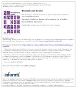 Optimal condition based maintenance via a mobile