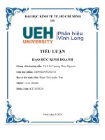 Phân tích vai trò đạo đức kinh doanh và văn hoá doanh nghiệp trong sự phát triển bền vững của doanh nghiệp