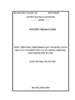 Luận văn thạc sĩ Luật học: Thực tiễn thực hiện pháp luật về phòng ngừa bạo lực gia đình giữa vợ và chồng trên địa bàn thành phố Hà Nội
