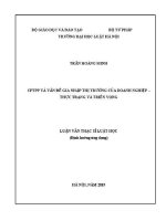 Luận văn thạc sĩ Luật học: CPTPP và vấn đề gia nhập thị trường của doanh nghiệp - Thực trạng và triển vọng