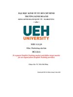 (Tiểu luận) to segment english training market and define target marketfor an organization (english training provider)