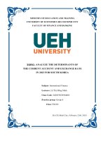 (Tiểu luận) analyze the determinants of the current account and exchange rate in 2023 for south korea