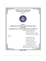 Đề tài nghiên cứu các nhân tố ảnh hưởng đến ý định lựa chọn loại hình du lịch của sinh viên đại học thương mại