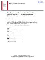 The effects of text based and audio based dynamic glosses on l2 vocabulary learning  a dynamic assessment approach