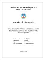 Chuyên đề tốt nghiệp: Ứng dụng mô hình vasicek ước lượng đường cong lợi suất cho thị trường tài chính việt nam