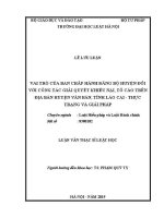 Luận văn thạc sĩ Luật học: Vai trò của Ban Chấp hành Đảng bộ huyện đối với công tác giải quyết khiếu nại, tố cáo trên địa bàn huyện Văn Bàn, tỉnh Lào Cai - Thực trạng và giải pháp