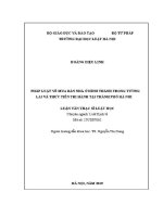 Luận văn thạc sĩ Luật học: Pháp luật về mua bán nhà ở hình thành trong tương lai và thực tiễn thi hành tại thành phố Hà Nội