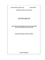 Luận văn thạc sĩ Luật học: Giải quyết ly hôn theo yêu cầu của một bên qua thực tiễn xét xử tại Toà án