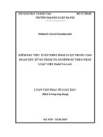 Luận văn thạc sĩ Luật học: Kiểm sát việc tuân theo pháp luật trong giai đoạn xét xử sơ thẩm vụ án hình sự theo pháp luật Việt Nam và Lào