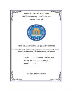 Đề tài vận dụng các phương pháp quản lý kinh tế trong quản lý kinh tế của tập đoàn viễn thông quân đội viettel
