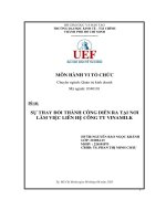(Tiểu luận) sự thay đổi thành công diễn ra tại nơi làm việc liên hệ công ty vinamilk