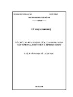 Luận văn thạc sĩ Luật học: Tổ chức và hoạt động của Toà Hành chính cấp tỉnh qua thực tiễn ở tỉnh Hà Giang