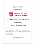 Đề án cải tiến chất lượng học phần chất lượng chăm sóc và an toàn người bệnh ngành điều dưỡng đề án cải tiến dự phòng té ngã