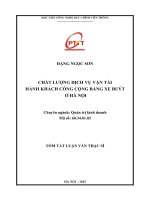 Chất lượng dịch vụ vận tải hành khách công cộng bằng xe buýt ở Hà Nội