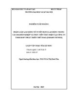 Luận văn thạc sĩ Luật học: Pháp luật lao động về tuyển dụng lao động trong các doanh nghiệp và thực tiễn thực hiện tại Công ty TNHH DOFY Phát triển thể thao (Nshape Fitness)