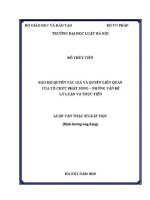 Luận văn thạc sĩ Luật học: Bảo hộ quyền tác giả và quyền liên quan của tổ chức phát sóng - những vấn đề lý luận và thực tiễn