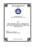 Ý thức theo quan niệm của triết học mác   lênin vận dụng nguồn gốc tự nhiên của ý thức vào quá trình học tập của sinh viên đại học thương mại