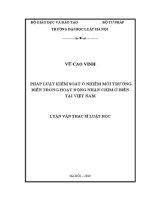 Luận văn thạc sĩ Luật học: Pháp luật kiểm soát ô nhiễm môi trường biển trong hoạt động nhận chìm ở biển tại Việt Nam