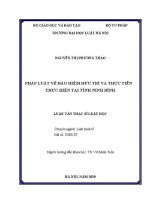 Luận văn thạc sĩ Luật học: Pháp luật về bảo hiểm hưu trí và thực tiễn thực hiện tại tỉnh Ninh Bình