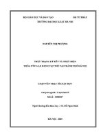 Luận văn thạc sĩ Luật học: Thực trạng ký kết và thực hiện thoả ước lao động tập thể tại thành phố Hà Nội