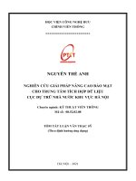 Nghiên cứu giải pháp bảo mật cho trung tâm tích hợp dữ liệu Cục Dự trữ Nhà nước khu vực Hà Nội