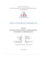 (Tiểu luận) đề tài kế hoạch xây dựng và kinh doanhcửa hàng cà phê hòa tan