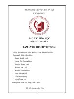 Báo cáo môn học môn tâm lý du khách tâm lý du khách việt nam