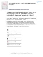 The march 2021 italian constitutional court ruling on surrogacy  a prelude to common european legislation for the sake of reproductive health