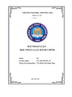 Bài thảo luận học phần luật hành chính trình bày khái niệm, thẩm quyền, điều kiện và thủ tục áp dụng các biện pháp khắc phục hậu quả do vi phạm hành chính gây ra