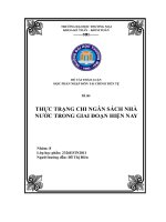 Đề tài thực trạng chi ngân sách nhà nước trong giai đoạn hiện nay