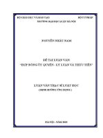 Luận văn thạc sĩ Luật học: Hợp đồng uỷ quyền - Lý luận và thực tiễn