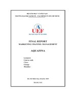 (Tiểu luận) final reportmarketing channel managementaquafina