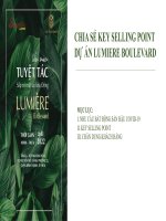 Chia sẻ key selling point dự án lumiere boulevard