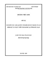 Luận văn thạc sĩ Luật học: Nguyên tắc giải quyết vấn đề dân sự trong vụ án hình sự và thực tiễn thi hành tại tỉnh Bắc Kạn