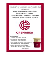 (Tiểu luận) creameras mission is to always research, innovate and produce delicious, different qualitydishes