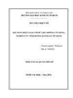 Tóm tắt: Imbalanced Data in classification: A case study of credit scoring