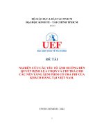 (Tiểu luận) nghiên cứu cc yếu tố ảnh hưởng đếnquyết định lựa chọn v chi trả chocc nền tảng xem phim có trả phí củakhch hng ti việt nam