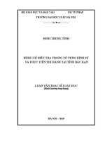 Luận văn thạc sĩ Luật học: Đình chỉ điều tra trong tố tụng hình sự và thực tiễn thi hành tại tỉnh Bắc Kạn