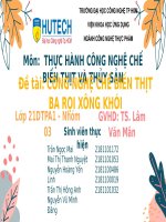 Đề tài công nghệ chế biến thịt ba rọi xông khói