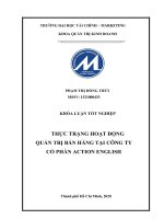 THỰC TRẠNG HOẠT ĐỘNG QUẢN TRỊ BÁN HÀNG TẠI CÔNG TY CỔ PHẦN ACTION ENGLISH