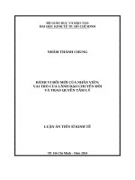 Hành vi đổi mới của nhân viên: Vai trò của lãnh đạo chuyển đổi và trao quyền tâm lý