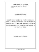Hấp dẫn thương hiệu nhà tuyển dụng trong mối quan hệ với gắn bó công việc, trung thành của nhân viên và hiệu suất công việc của nhân viên: Vai trò điều tiết của quản trị tài năng và năng lực bản thân