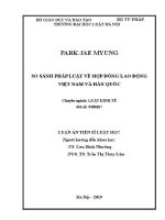 Luận văn thạc sĩ Luật học: So sánh pháp luật về hợp đồng lao động Việt Nam và Hàn Quốc