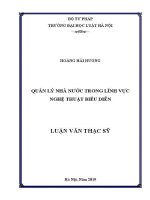 Luận văn thạc sĩ Luật học: Quản lý nhà nước trong lĩnh vực nghệ thuật biểu diễn