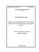 Luận văn thạc sĩ Luật học: Vai trò của Sở Tư pháp đối với tổ chức hành nghề công chứng trên địa bàn thành phố Hà Nội