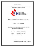 ĐỀ TÀI KẾ HOẠCH PHÁT TRIỂN SẢN PHẨM MỚI CỦA THƯƠNG HIỆU LIFEBUOY