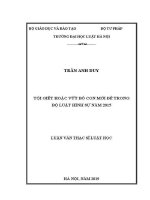 Luận văn thạc sĩ Luật học: Tội giết hoặc vứt bỏ con mới đẻ trong Bộ luật Hình sự năm 2015