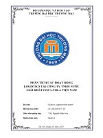 Phân tích các hoạt động logistics tại công ty tnhh nước giải khát coca cola việt nam